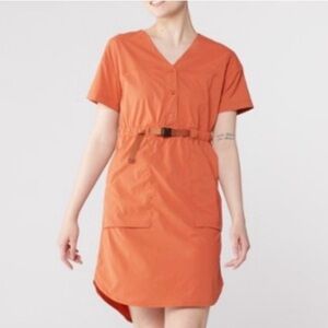 REI Sahara Utility Dress Rust UPF 50 sun protection water repellent Size Small